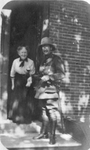 p73-5 Capt Wm Arnott Stevens 19 Regt - "Off for the Canal" 2 with his mother c 1915
