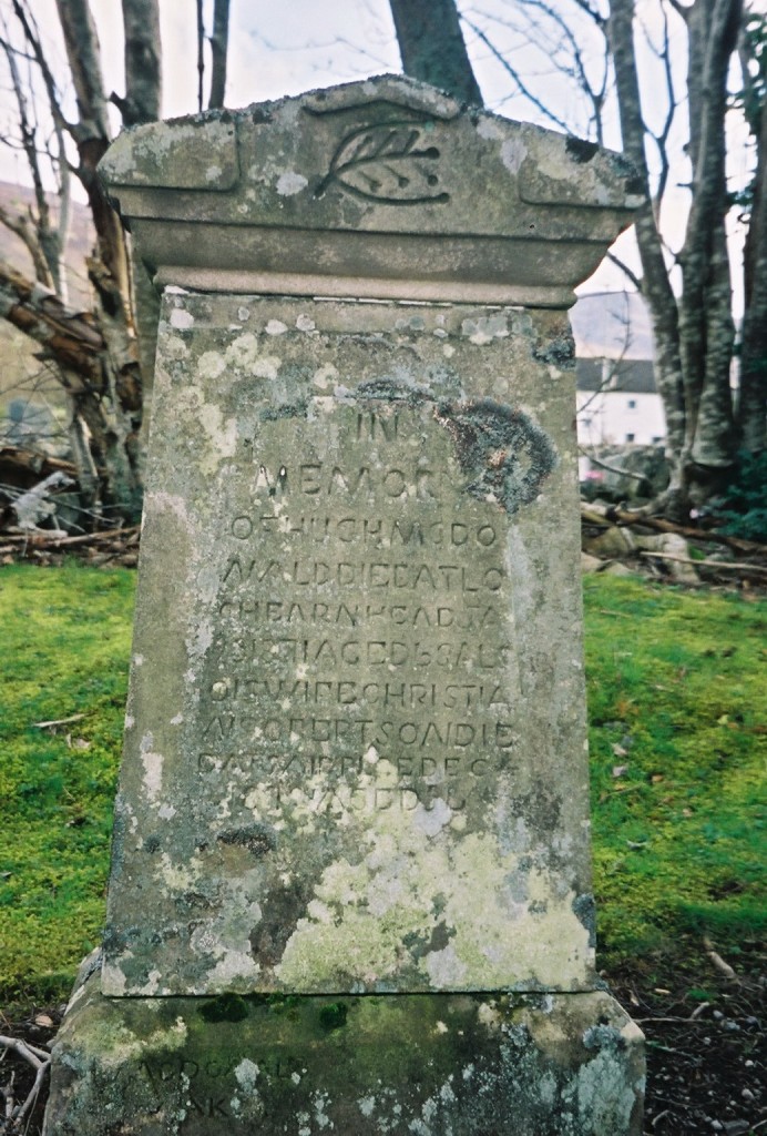 Gravestone in Kinloch Rannoch church yard - Hugh MacDONALD ... wife Christian ROBERTSON