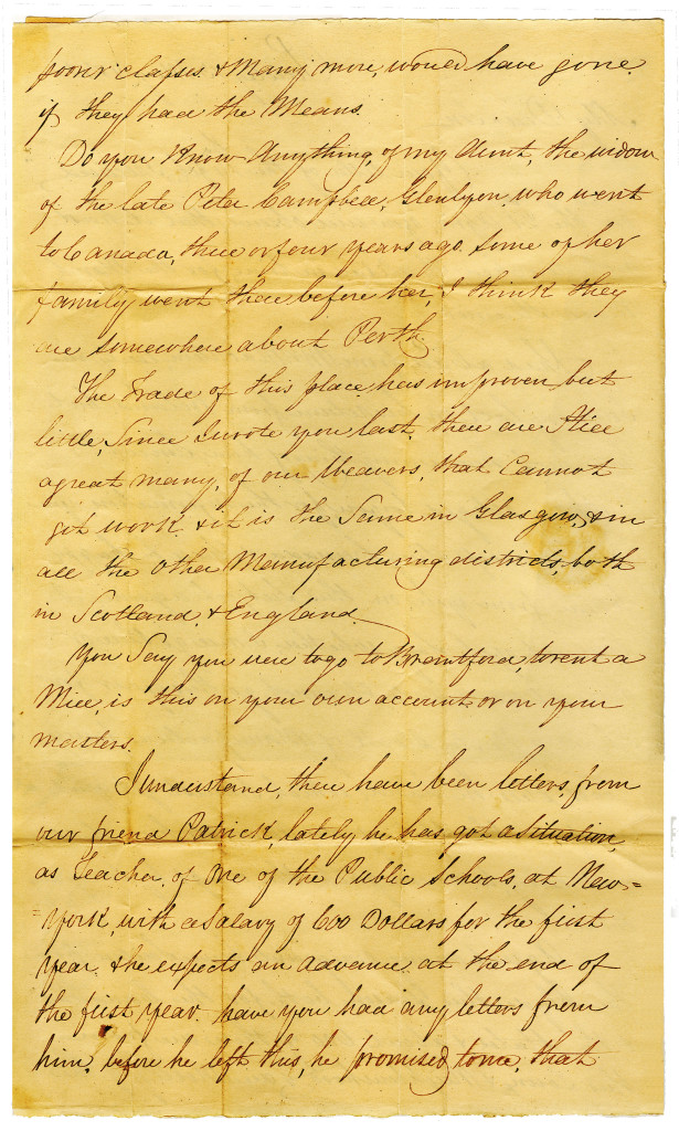 Letter from Duncan Macgregor to his son NeilMacGregor on 13 May 1842. 2/4