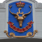 Seaforth Highlanders of Canada crest on the front of the Seaforth Armoury.