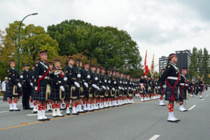 2016-09-24 Seaforth Highlanders of Canada Highland Homecoming - Troops in front of the Seaforth Armoury.