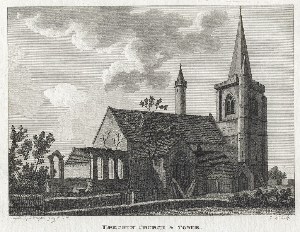Brechin Church and Round Tower 1790 Colin Stevens Colelction