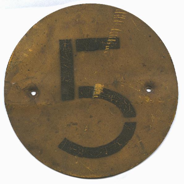 Original WWII Canadian Bridge Sign with number 5. This was off of a 15 Cwt. truck. 