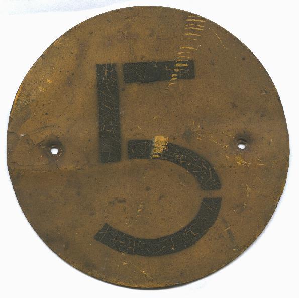 Original WWII Canadian Bridge Sign with number 5. This was off of a 15 Cwt. truck.