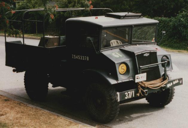 World War II British Army truck parked. 