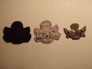 Canadian SAS Association Commemorative three types of cap badges - backs.