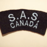 Canadian SAS Association Commemorative shoulder title with narrow letters and without border.