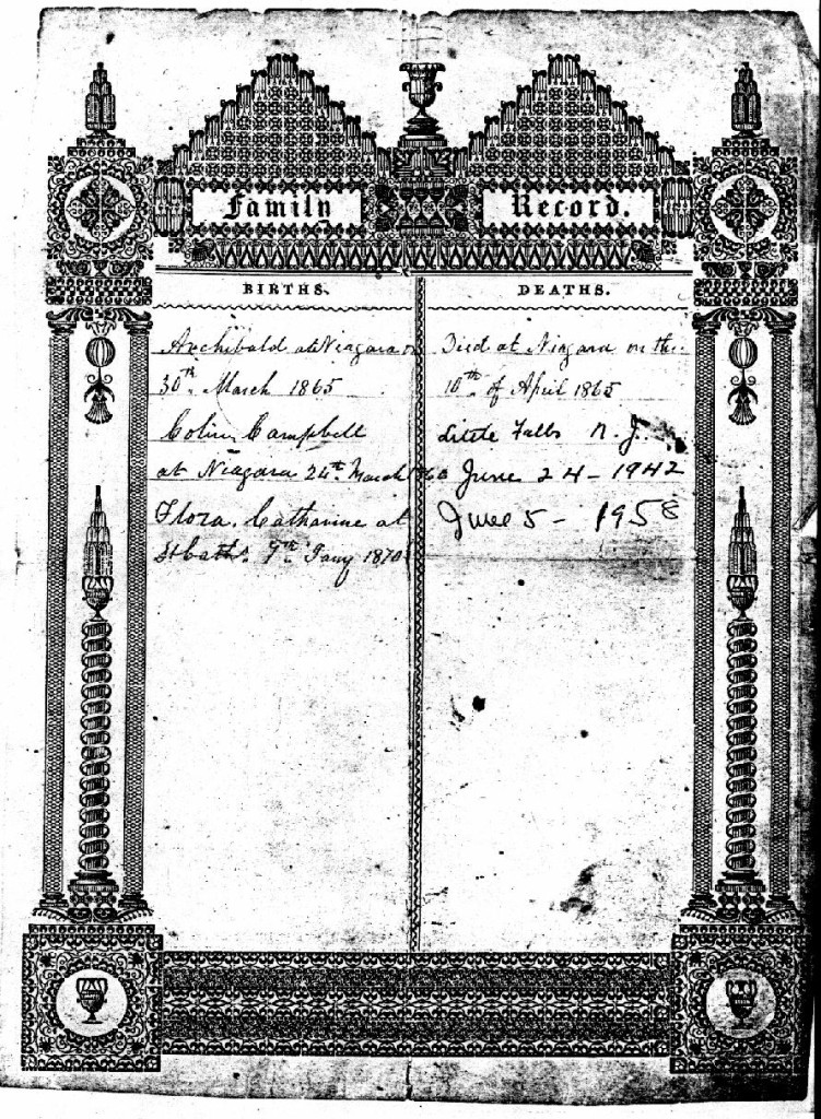 Macgregor bible Births & Deaths (2 of 2 pages)