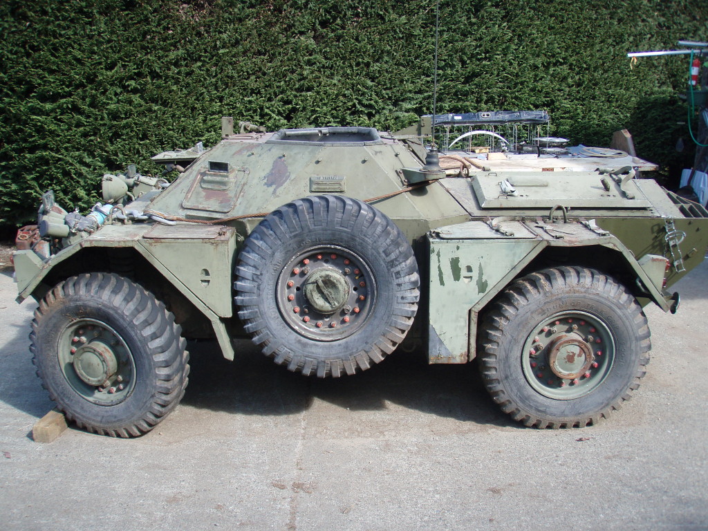 Ferret Scout Car Mark I, CAR 54-82598 - Left side, as found at Mill Bay, British Columbia, Canada.