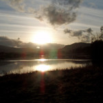 Loch Rannoch calm waters at sunset