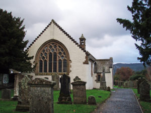 Fortingall Church - The famous yew tree is on the left. Photo by CMS