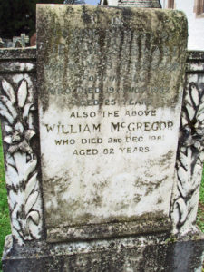 Tombstone of Jessie Stewart 1932 w of WS McGregor & William McGregor 1981 in Fortingall Churchyard. Photo by CMS