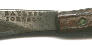 Bonnie Prince Charlie's razor - showing maker's name SAYLES & IOHNSON