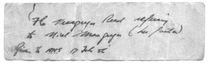 Bonnie Prince Charlie's razor - The note, side