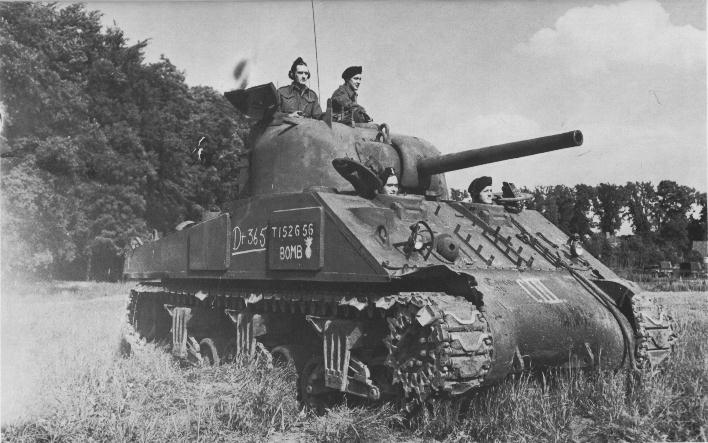 Canadian Sherman tank named BOMB. It survived from D-Day to the end of the war.
