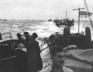 3 Canadian Infantry Division on board ship heading for the Normandy Beaches, for the D-Day invasion of France, about June 4 - 5, 1944.