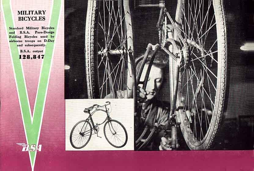 BSA Airborne Bicycle being assembled at the factory by a woman worker.