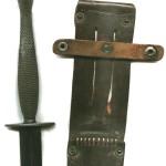 1 Canadian Parachute Battalion "Killing Knife" showing a hilt and upper part of scabbard. Formerly in Colin M Stevens' Collection.