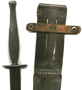 1 Canadian Parachute Battalion "Killing Knife" showing a hilt and upper part of scabbard. Formerly in Colin M Stevens' Collection.