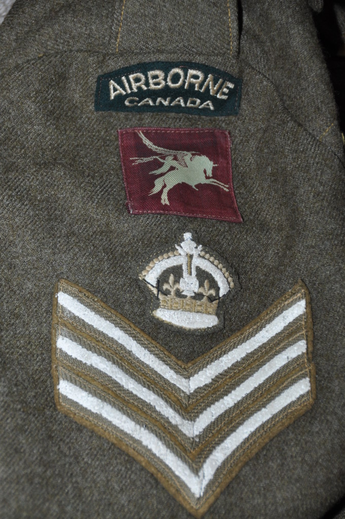 Insignia on sleeve of a battledress blouse believed to have been worn by an instructor at Shilo, Manitoba in WWWII - Colin M. Stevens Collection