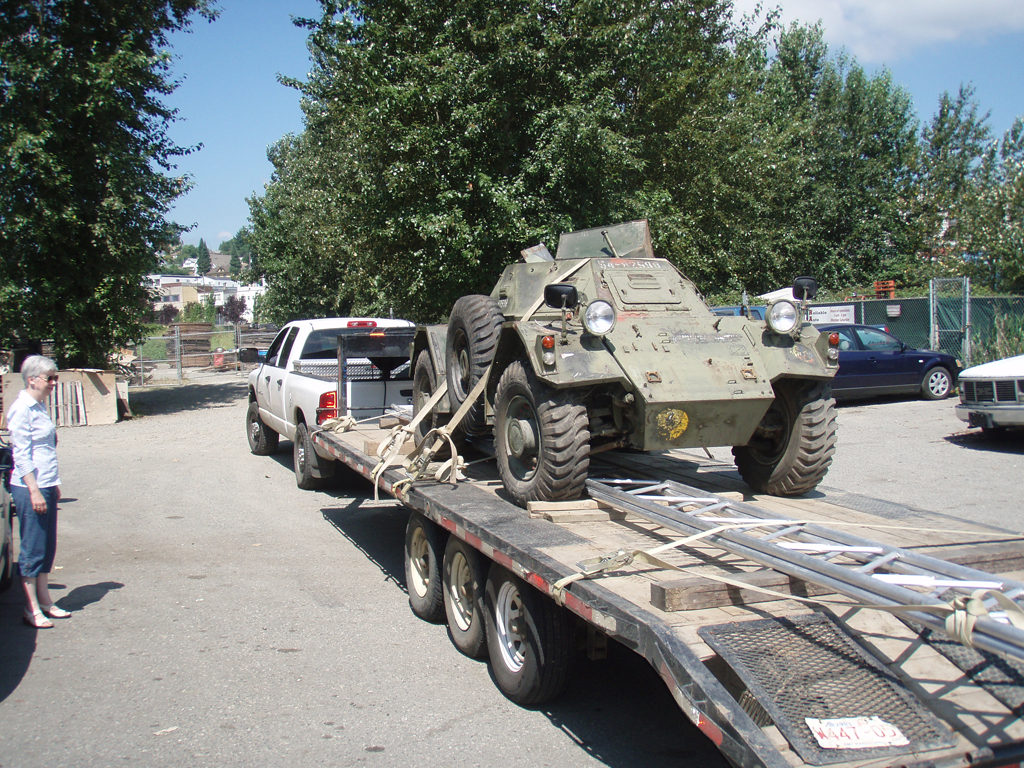 Ferret MK. I 54-82598 leaving Mission, B.C. to return to Edmonton, Alberta in April 2015. My wife is looking on. Interestingly she did not insist that it go.