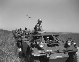Convoy of Ferret Scout Cars.