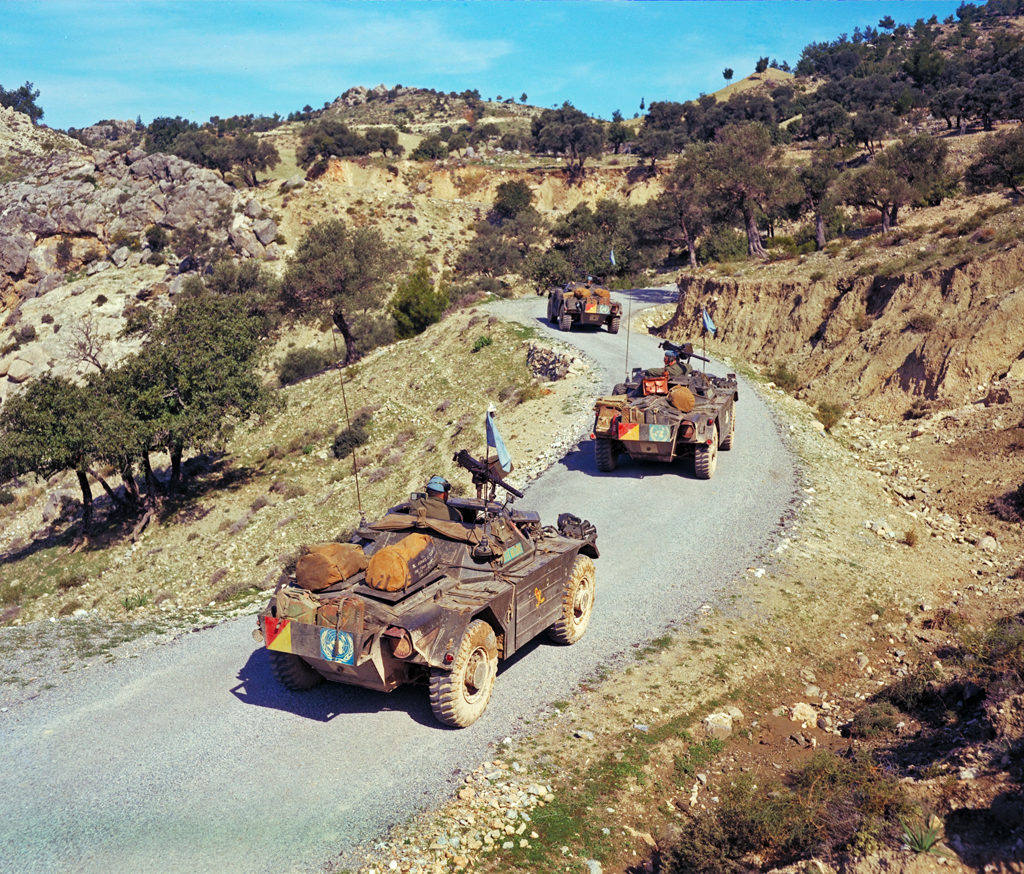 1967 Ferret convoy in Cyprus with UNFICYP. DND photo PCN67-107 