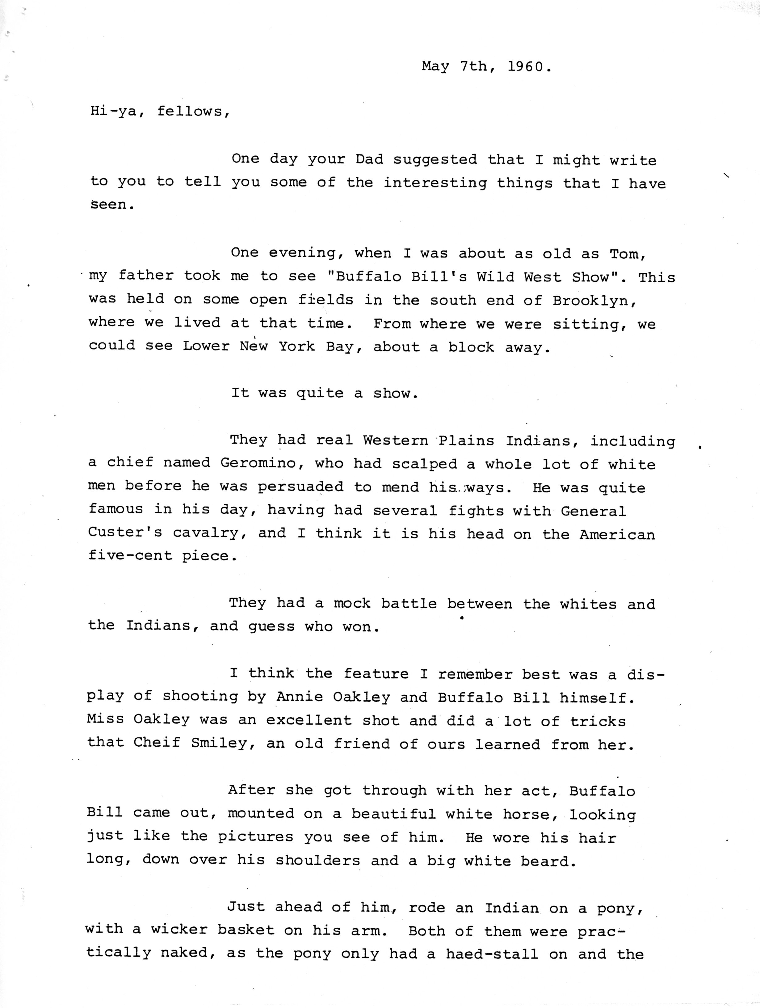 1960-05-07 p1 of 2 Letters from Wm Arnott STEVENS