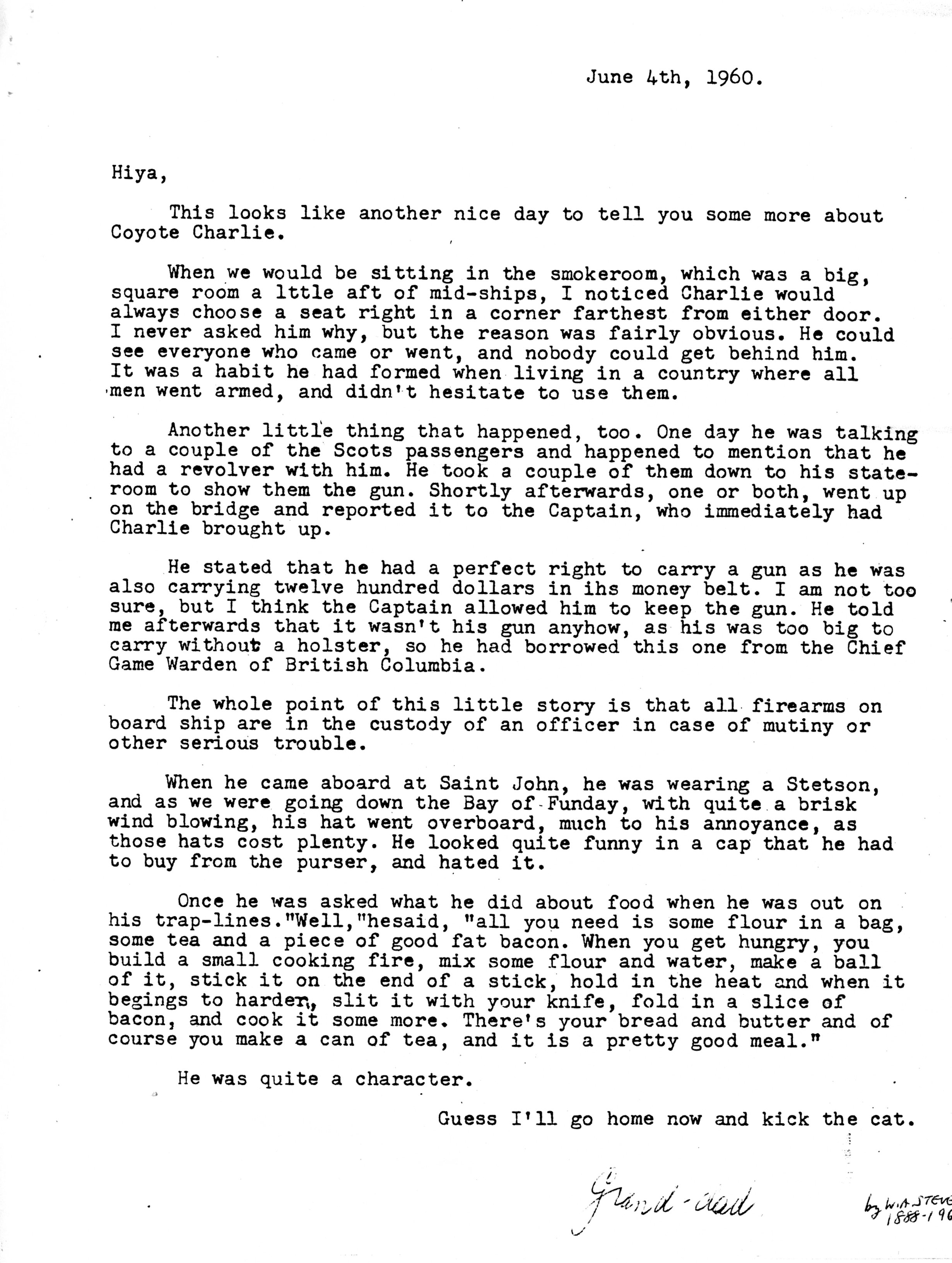 1960-06-04 Letters from Wm Arnott STEVENS