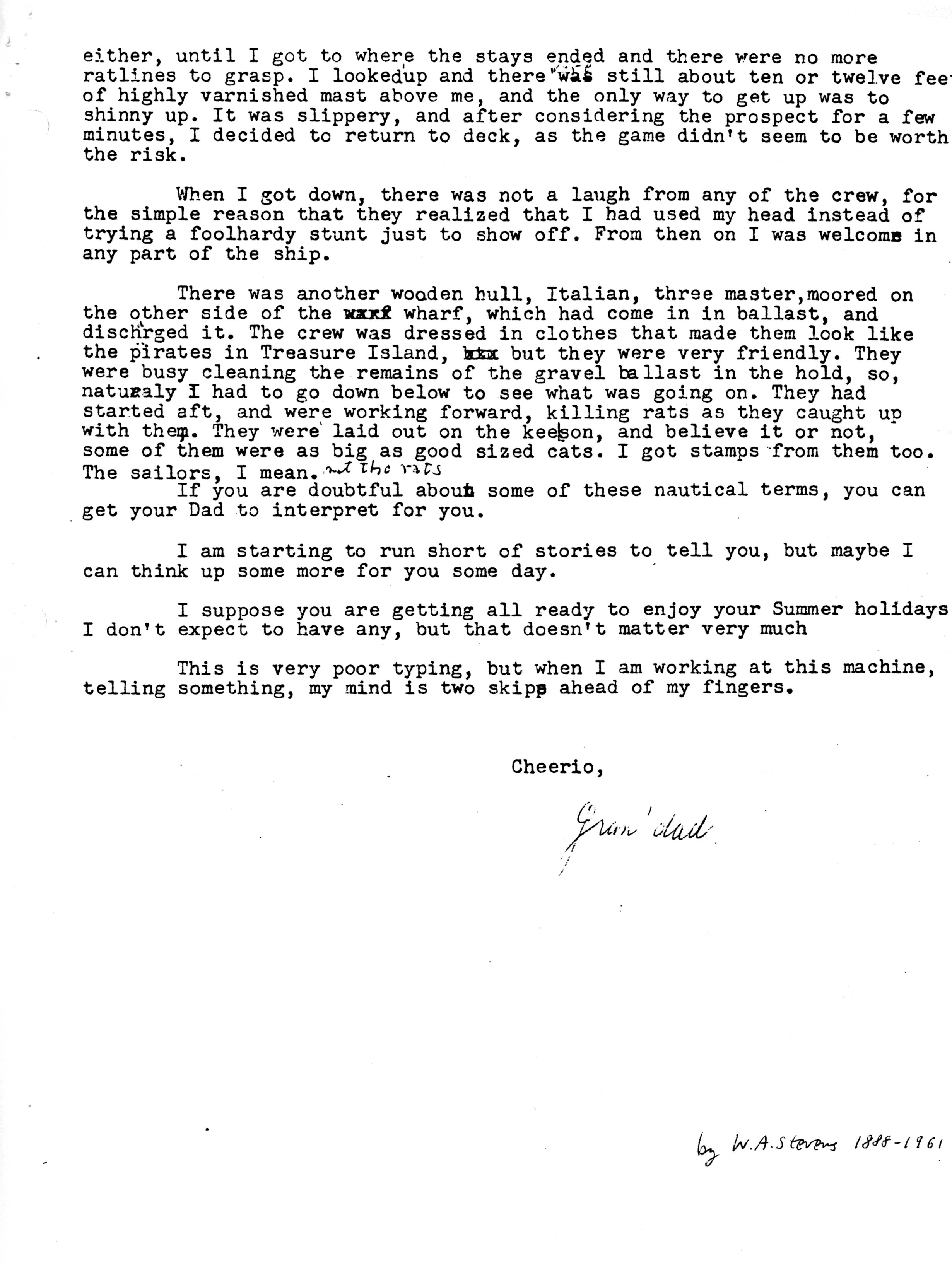 1960-06-25 p2 of 2 Letters from Wm Arnott STEVENS