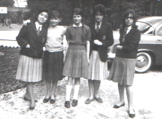 Yukari and others. Photo circa 1962 at St. George's English School. Sent in by Anneke ten Dam 