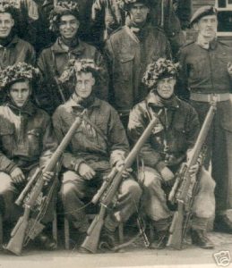 Canadian sniper course candidates in apparently in Borden, UK in 1944. apparently in Normandy, France in 1944.