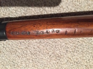 No.4 MK. I (T) Lee-Enfield sniper rifle L30429 Serial Number markings under fore stock