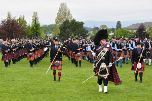 Husband and wife Massed pipe bands at the Highland Games Victoria 2012 May