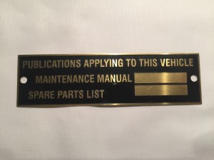 1942 WILLYS jeep Canadian Contract CDLV-505 - Manuals data plate