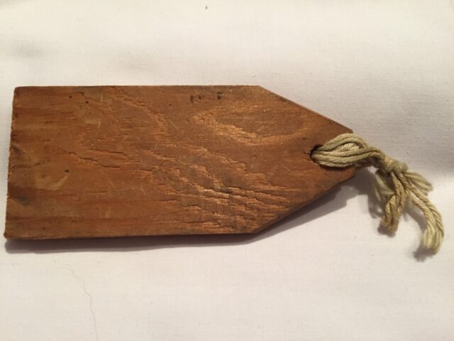 Luggage tag of Sir Frederick Banting (3) Luggage tag of Sir Frederick Banting from his fatal crash. Souvenir of Lieutenant A.H. Stevens, Lincoln and Welland Regiment. Back side of tag.