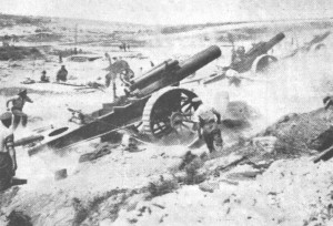 8-Inch Howitzer. Sgt. H H Heakes commanded one of these guns. Picture of Caterpillar Valley in "THE GUNNER" June 1966.