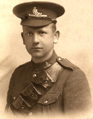 Harold Harty HEAKES circa 1917. McGill Siege Battery.