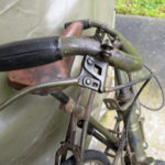 British Army BSA airborne bicycle, 2nd model, made circa 1943 serial number R37618 - folded position showing detail of right brake lever assembly.