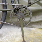 British Army BSA airborne bicycle, 2nd model, made circa 1943 serial number R37618 - BSA crank set - pedal is in the out position for use.