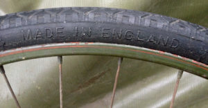 British Army BSA airborne bicycle, 2nd model, made circa 1943 serial number R37618 - A WAR GRADE tire marking "MADE IN ENGLAND"