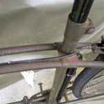British Army BSA airborne bicycle, 2nd model, made circa 1943 serial number R37618 - Detail of seat post.