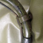 British Army BSA airborne bicycle, 2nd model, made circa 1943 serial number R37618 - Detail of right handbrake attachment.