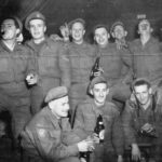 Canadian Sniping & Int Section of 2PPCLI in Korea drinking beerJan 1951 nr Miryong Korea - Harley Welsh MemoryProject