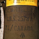 REL CANADA No8 MK2 scope case for C No. 32 MK. 3 scope Colin Stevens' Collection (4) - Stencilled marklings on front "CASE STG TEL No 8 MK. 2 / C.O.S. 2578 A / R.E.L. / CANADA / /|\ "