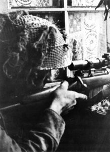 Sniper British at Caen France (SAIH from AWM 128643)