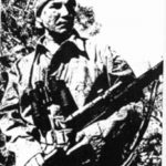 Sniper Sergeant Tommy Prince, PPCLI. He served with the FSSF in WWII and the PPCLI in Korea. He was Canada's most decorated native soldier. p394 HSAS