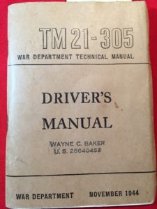 DRIVER'S MANUAL - U.S. WAR DEPARTMENT 1946 printing)