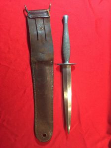 USMC Stiletto removed from its scabbard - back view - Colin M Stevens' Collection