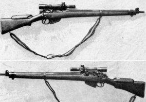 Standard British No. 4 (T) sniper rifle. WWII British snipers WBSTTR - Shore 1948 fp 150 top